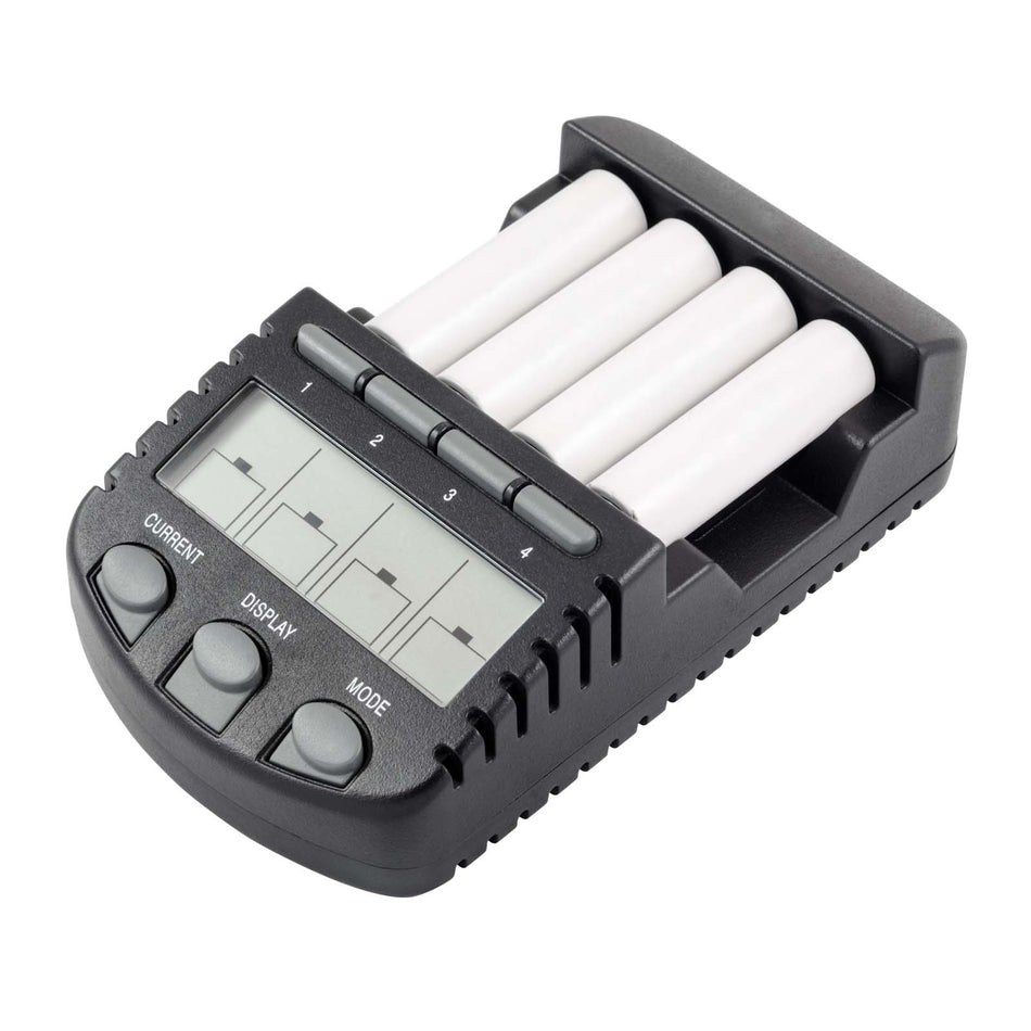 Intelligent accumulator battery charger with AA batteries