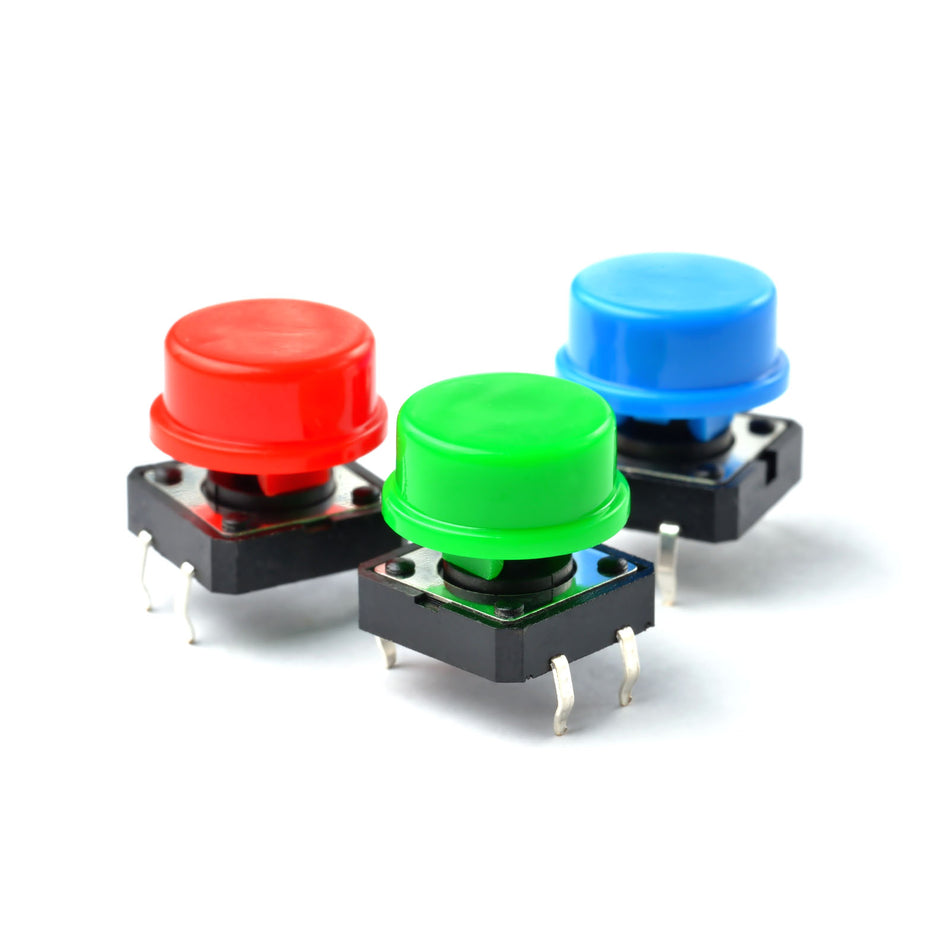 Colorful mini push buttons for crafts and electronics